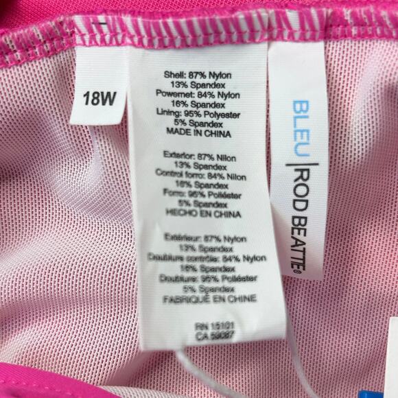 Bleu by Rod Beattie Molded-Cup One-Piece Swimsuit Pink Women Plus Size 18W NWT - Picture 9 of 9